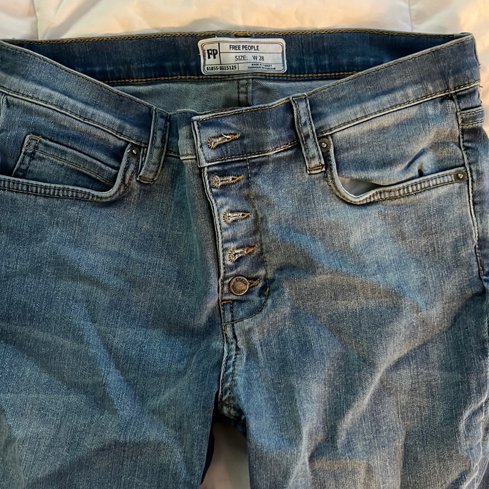 Free People, raw hem, button fly